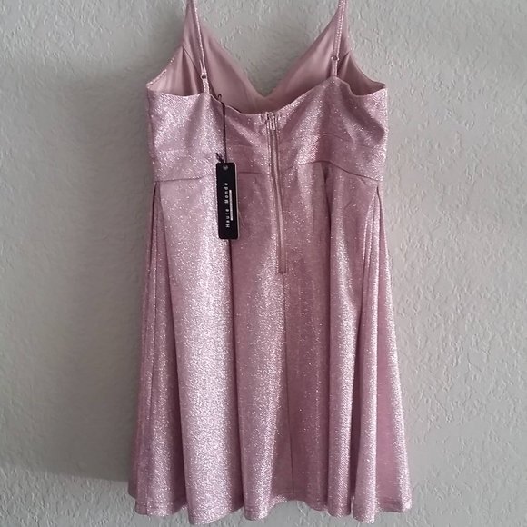 Akira Metallic Glitter Pink Mini Dress - NWT! - Picture 7 of 12